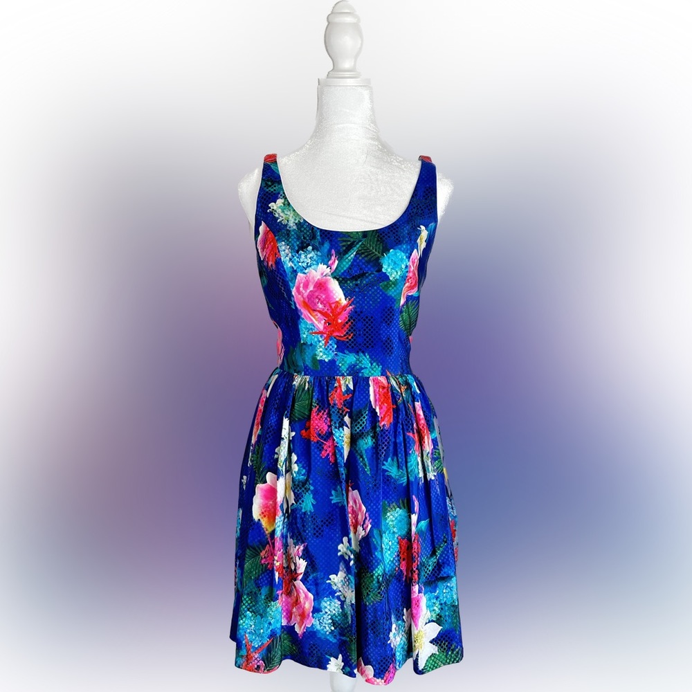 Amanda Uprichard tropical floral 100% silk dress. Worn once. Perfect condition